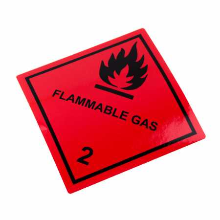 Gefahrgutetikett Klasse 2.1 - Entzündbare Gase "FLAMMABLE GAS" - 100 x 100 mm